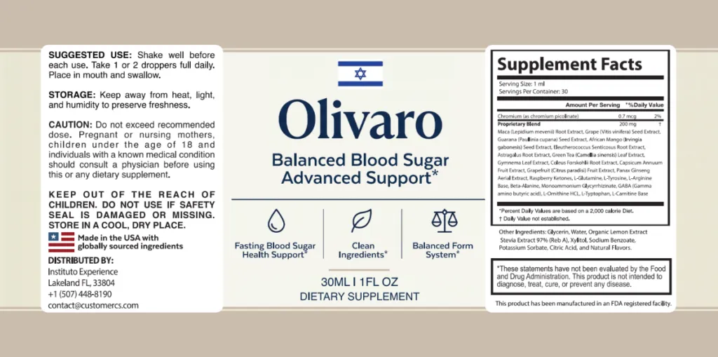 Olivaro supplement facts